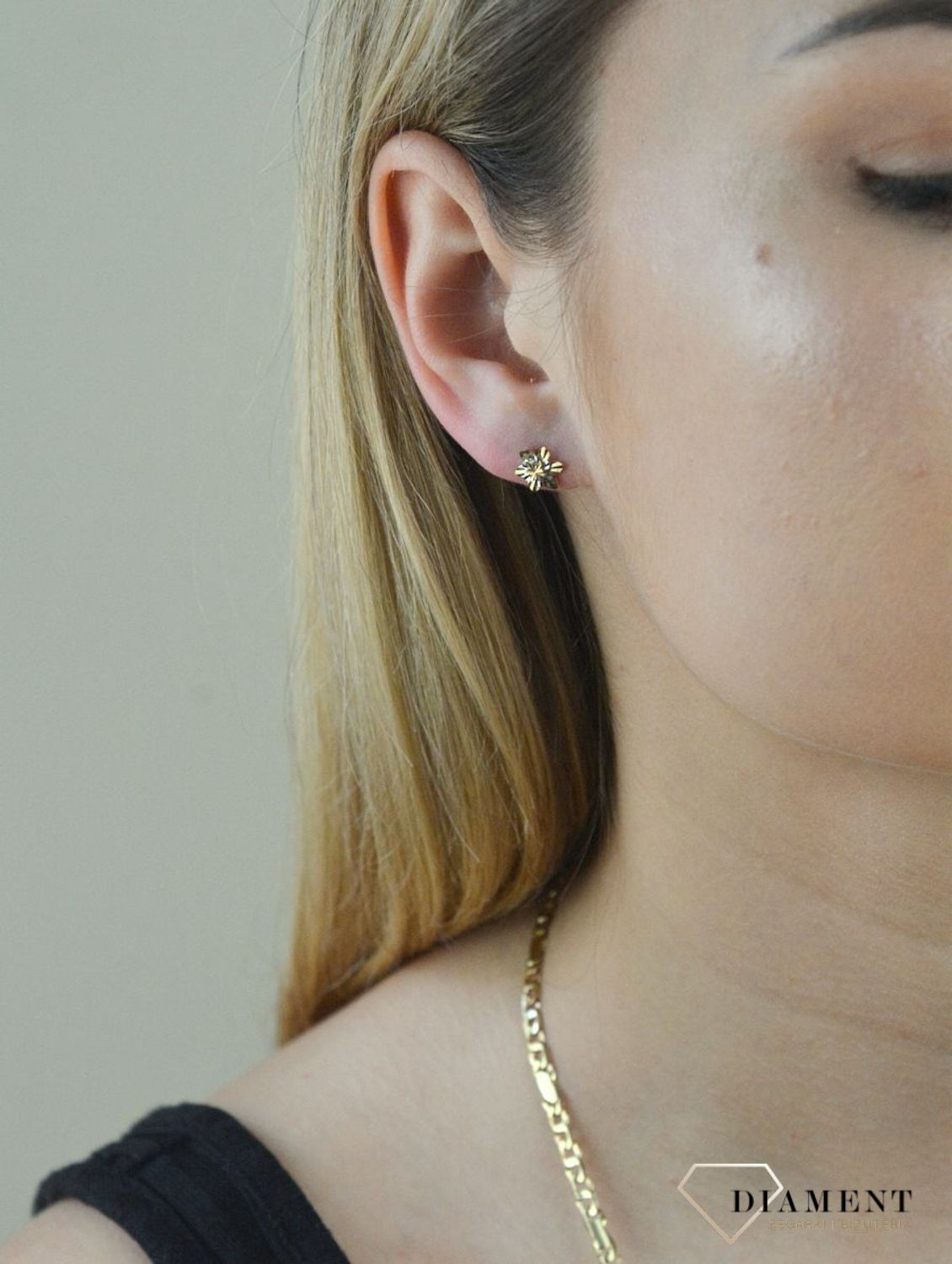 Złote kolczyki 585 kwiatki z białym złotem KL 5700 333.jpg